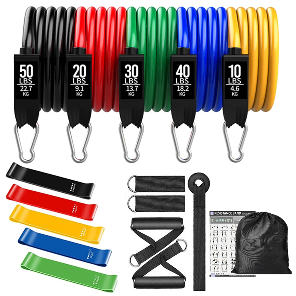250Lb Resistance Bands Set Fitness Workout Gym Pull Rope Yoga Latex Tube Sports Elastic Booty Band Equipment for Home Gym Weight