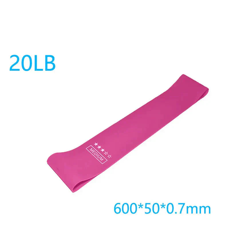 Elastic Resistance Bands Set for Yoga, Pilates, and Strength Training - 5-Pack com faixa elástica rosa de 30LB.
