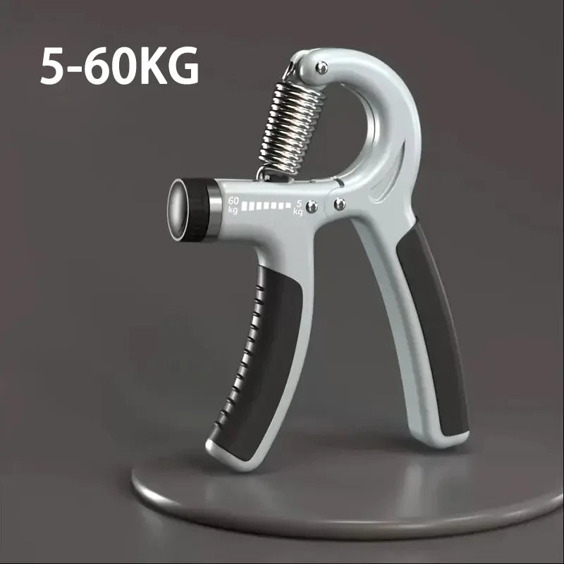 Hand Grip Ajustável 5-60kg com Contador em cor azul, ideal para treino de força das mãos e antebraços.
