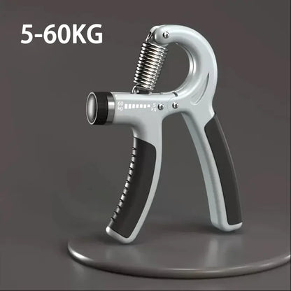 Hand Grip Ajustável 5-60kg com Contador em cor azul, ideal para treino de força das mãos e antebraços.