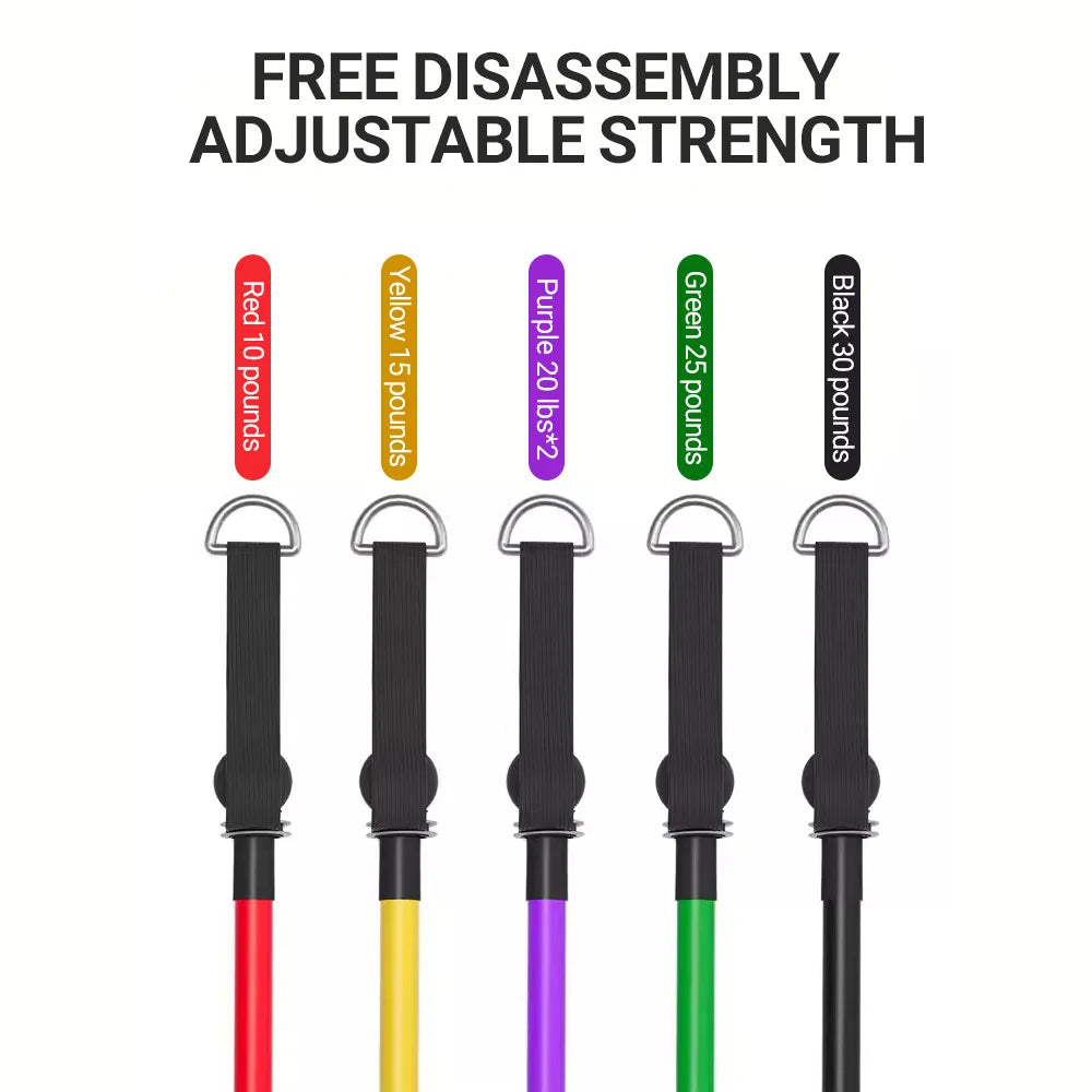 “resistance bands set for muscle training and home workout”