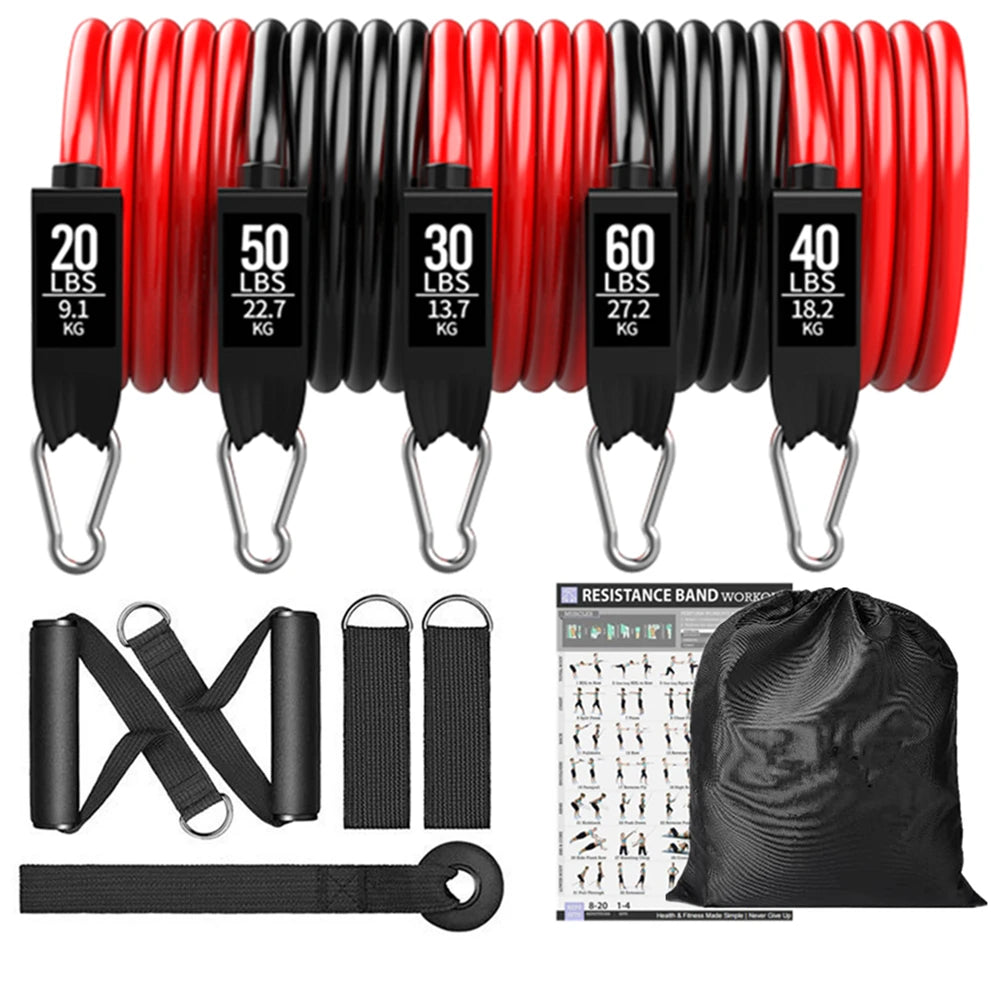 250Lb Resistance Bands Set Fitness Workout Gym Pull Rope Yoga Latex Tube Sports Elastic Booty Band Equipment for Home Gym Weight