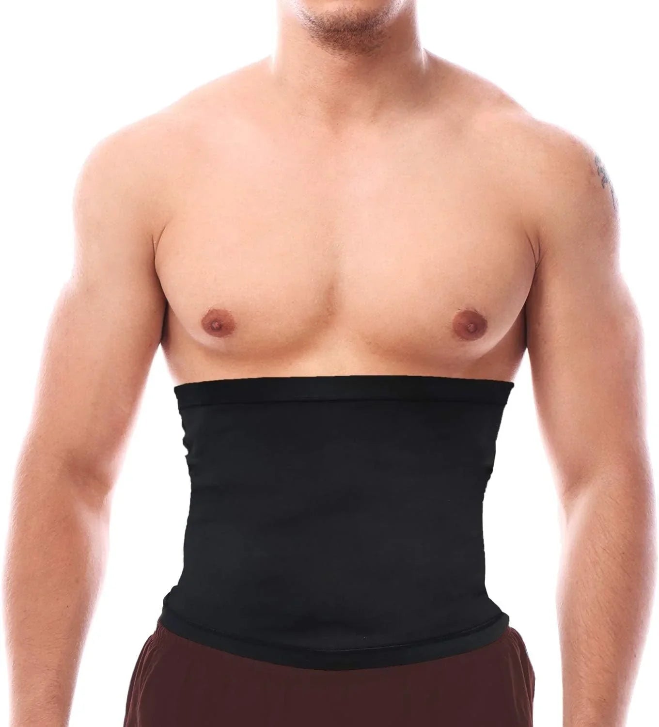 Sauna Waist Trimmer Belt for Men em uso, projetado para aumentar a produção de suor durante os treinos.