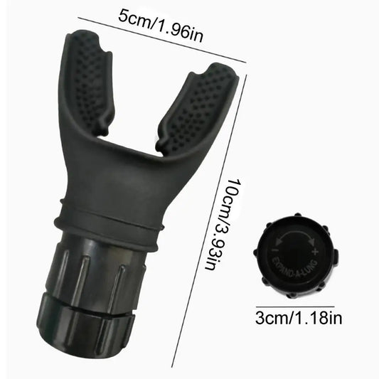 Dispositivo de treino respiratório com resistência ajustável, lung trainer com design ergonómico em silicone.