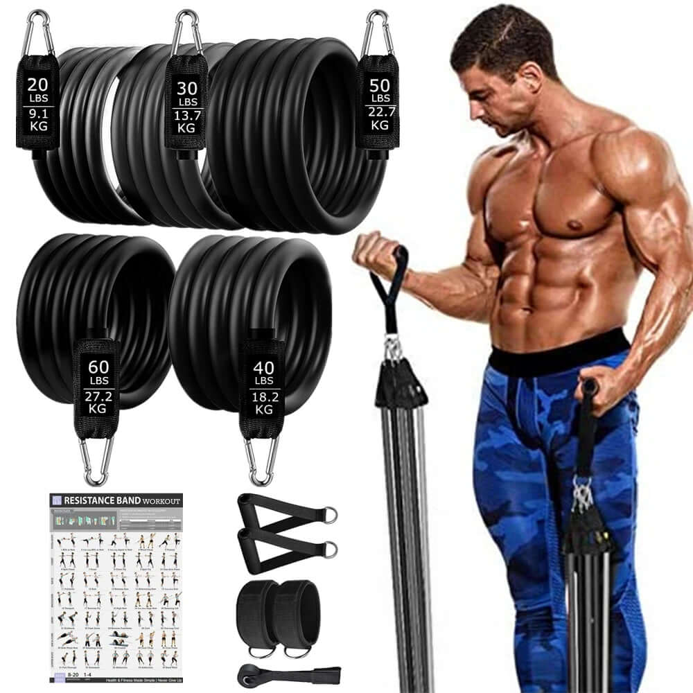 250Lb Resistance Bands Set Fitness Workout Gym Pull Rope Yoga Latex Tube Sports Elastic Booty Band Equipment for Home Gym Weight
