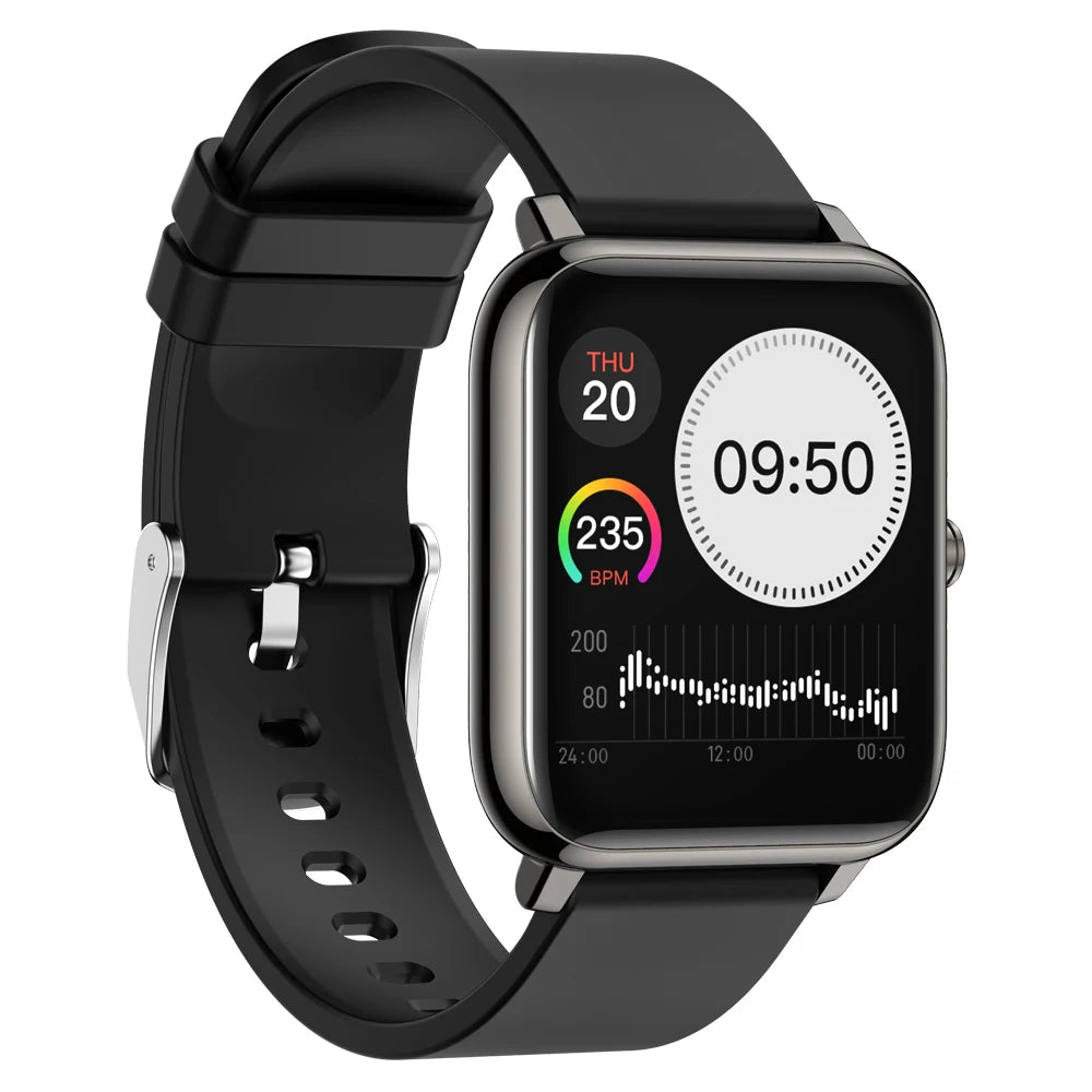 Smart watch fitness tracker com dial personalizado e configuração de mostradores em aplicativo HeroBand III.