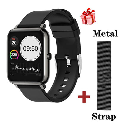 Smart watch fitness tracker com dial personalizado e configuração de mostradores em aplicativo HeroBand III.