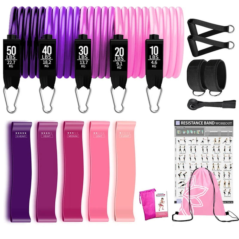 250Lb Resistance Bands Set Fitness Workout Gym Pull Rope Yoga Latex Tube Sports Elastic Booty Band Equipment for Home Gym Weight