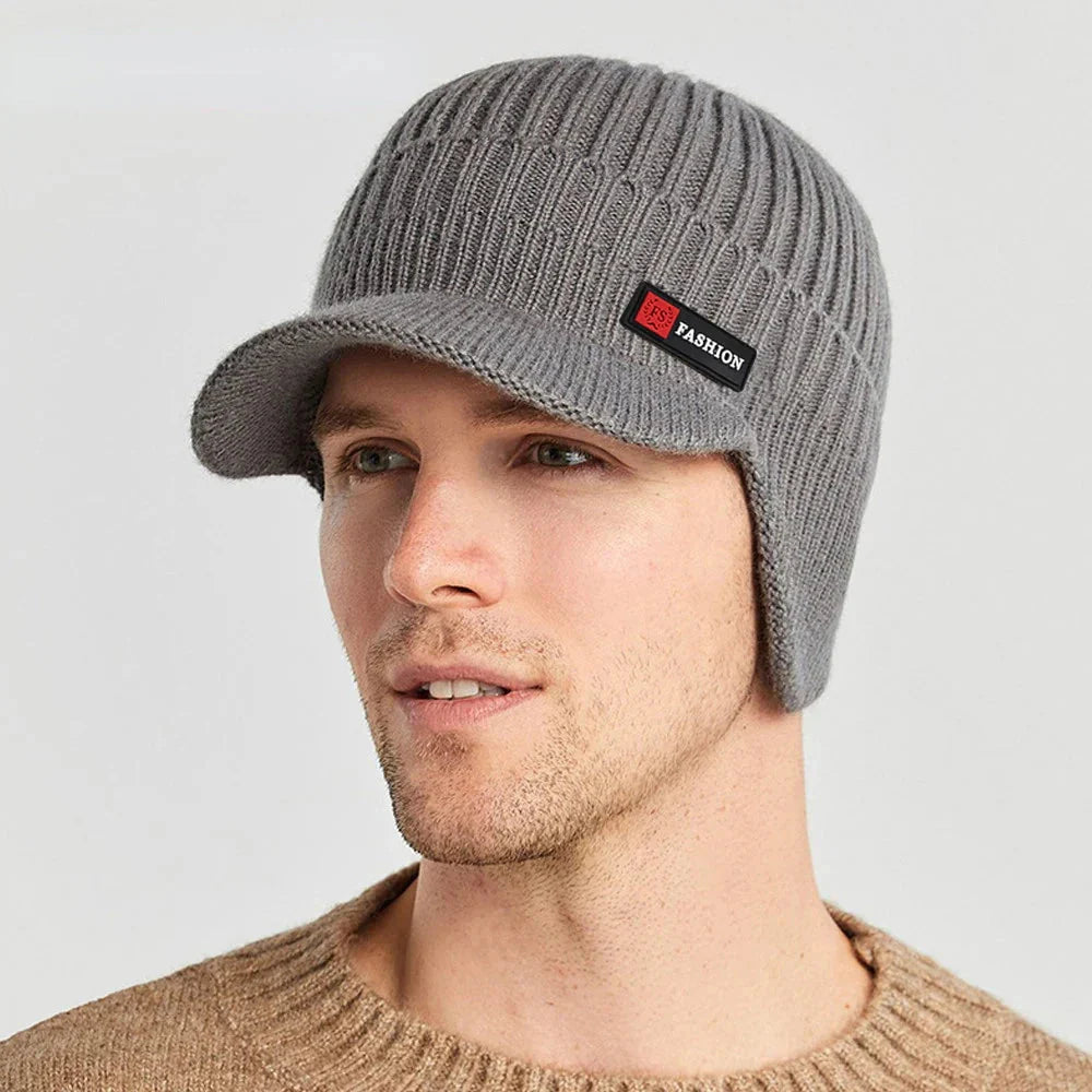 men winter hat with ear protection