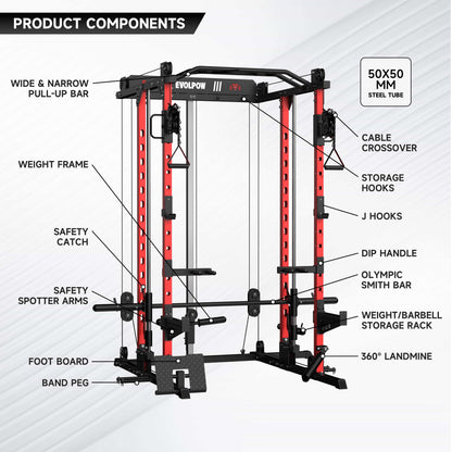EVOLPOW M2D Brute All-In-One Smith Machine Home Gym