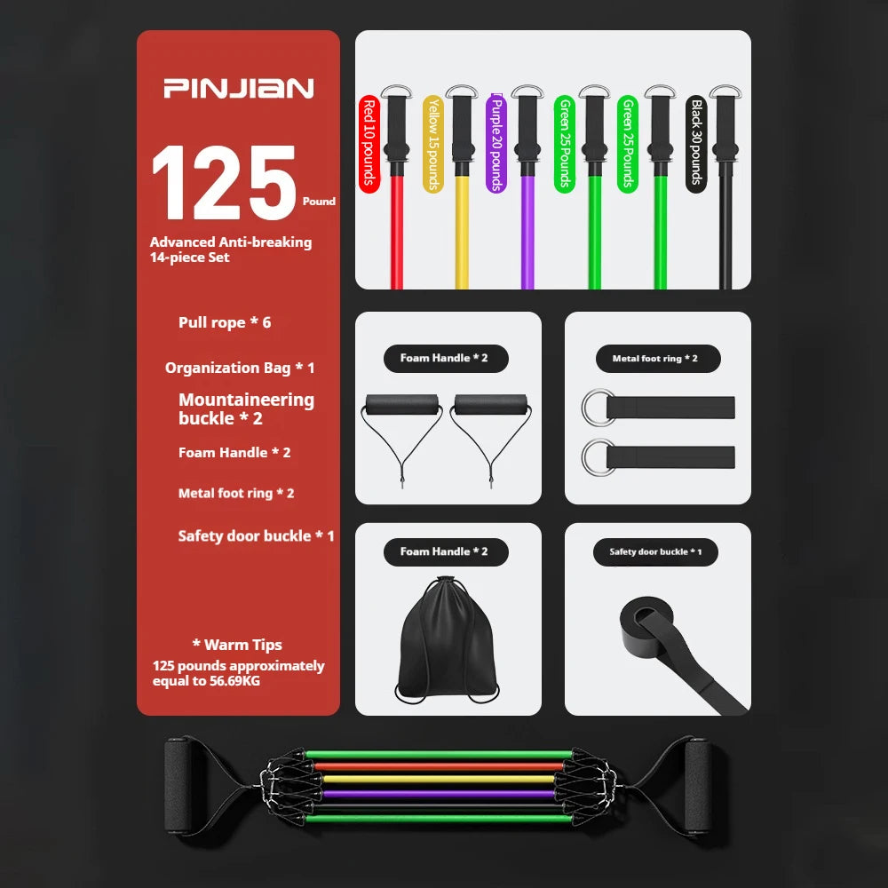 “resistance bands set for muscle training and home workout”