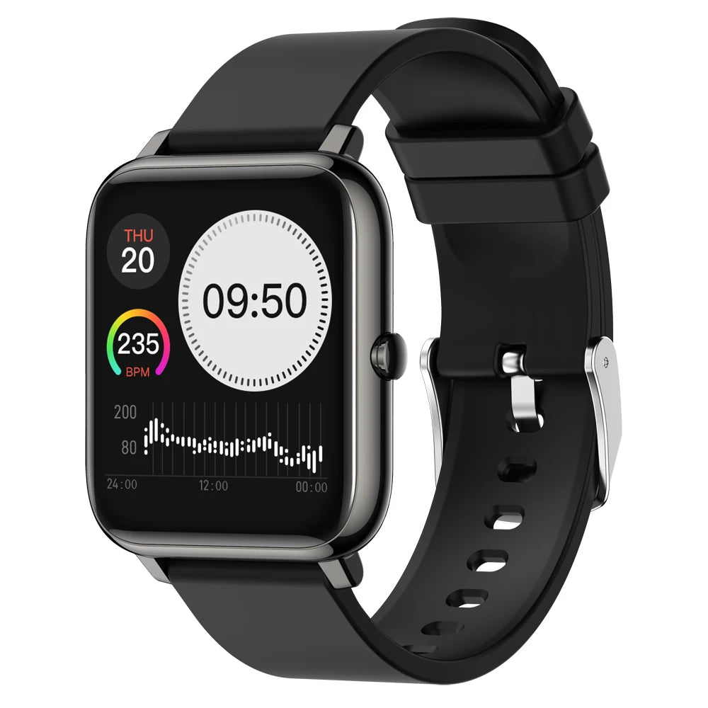 Smart watch fitness tracker com dial personalizado e configuração de mostradores em aplicativo HeroBand III.