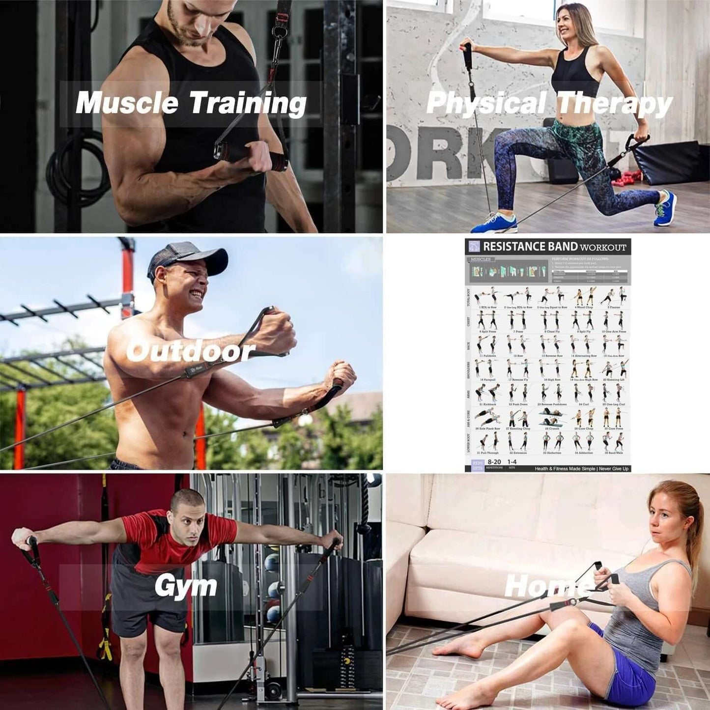 250Lb Resistance Bands Set Fitness Workout Gym Pull Rope Yoga Latex Tube Sports Elastic Booty Band Equipment for Home Gym Weight
