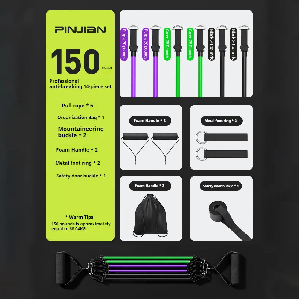 “resistance bands set for muscle training and home workout”
