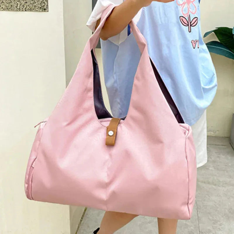 Mulher bolsa desportiva multiuso, impermeável, ideal para fitness e viagens - women sports gym travel bag.