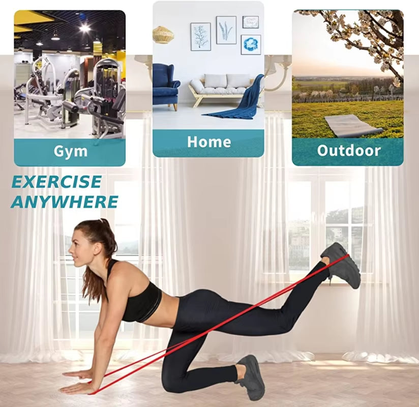 Cinta amarela de resistência de 8-15 lbs (2.5-7 kg) do conjunto de resistance bands set.