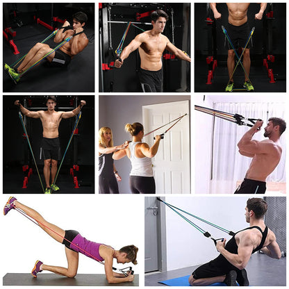 “resistance bands set for muscle training and home workout”