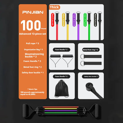 “resistance bands set for muscle training and home workout”