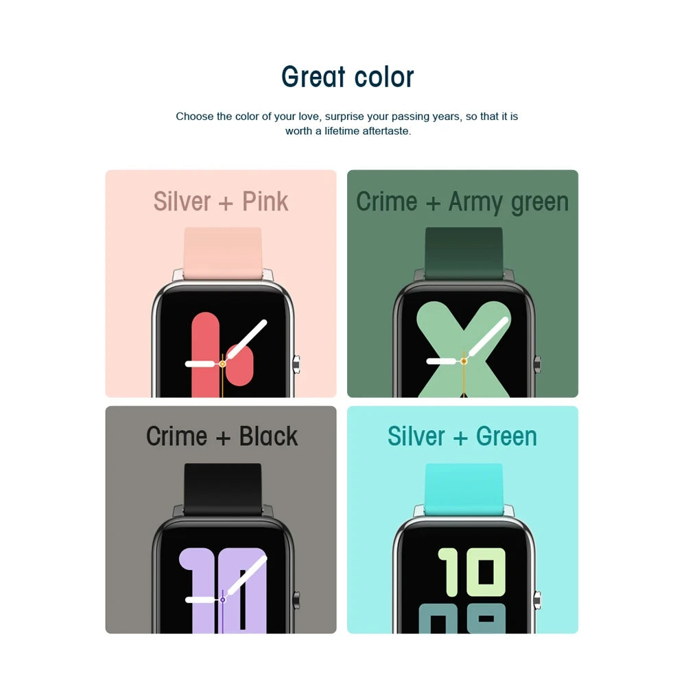 Smart watch fitness tracker com dial personalizado e configuração de mostradores em aplicativo HeroBand III.